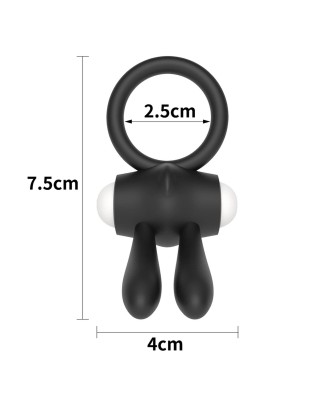 Power Clit Silicone Cockring Black