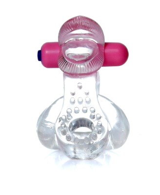 Pierścień-Tongue Vibro CockRing Clear