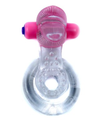 Pierścień-Tongue Vibro CockRing Clear