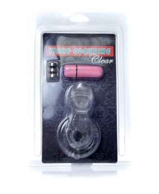 Pierścień-Tongue Vibro CockRing Clear