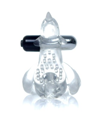 Pierścień-Dolphin Vibro CockRing Clear