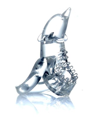Pierścień-Dolphin Vibro CockRing Clear