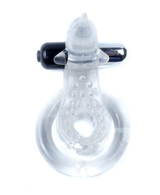 Pierścień-Dolphin Vibro CockRing Clear