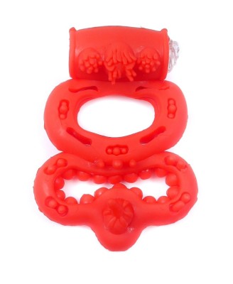 Pierścień-Vibrating CockRing Red