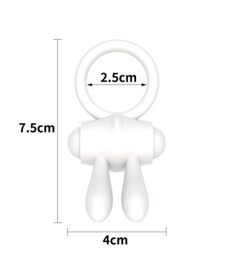 Power Clit Silicone Cockring White