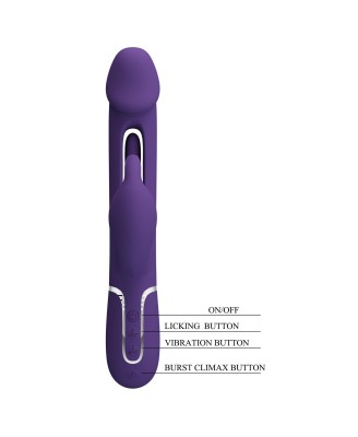 PRETTY LOVE - Kampas dark Purple, 7 vibration functions 4 licking settings