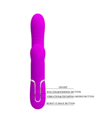 PRETTY LOVE - Mariana Purple, 7 vibration functions 7 thrusting settings, 4 rolling functions, 4 nodding functions