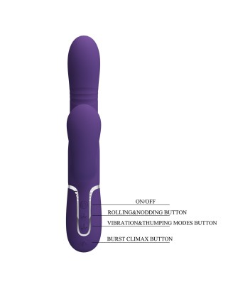 PRETTY LOVE - Mariana dark purple, 7 vibration functions, 7 thrusting settings, 4 rolling functions,4 nodding functions