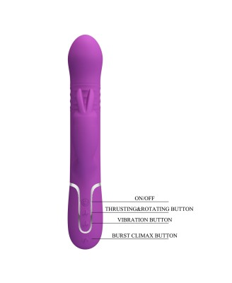 PRETTY LOVE - Coale Purple, 7 vibration functions 4 rotation functions 4 thrusting settings