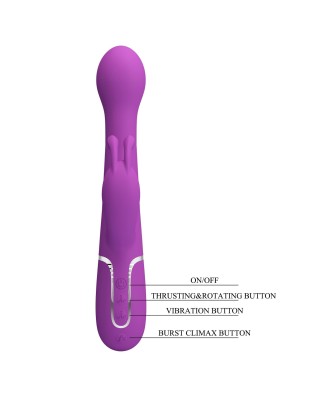 PRETTY LOVE - Dejon Purple, 7 vibration functions 4 thrusting settings 4 rotation functions