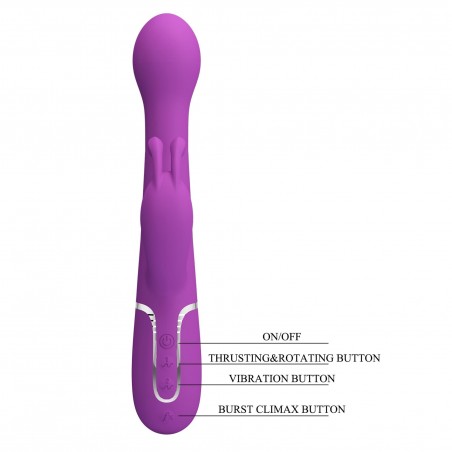 PRETTY LOVE - Dejon Purple, 7 vibration functions 4 thrusting settings 4 rotation functions