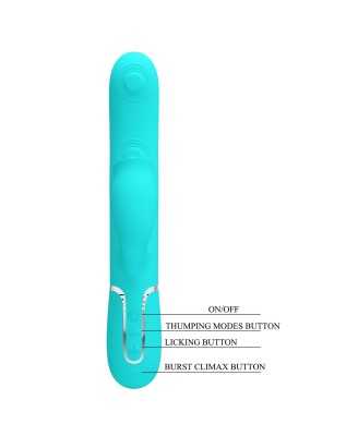 PRETTY LOVE - Gigi light blue, 7 thumping functions 7 licking modes