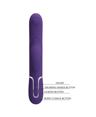 PRETTY LOVE - Gigi dark purple, 7 thumping functions 7 licking modes
