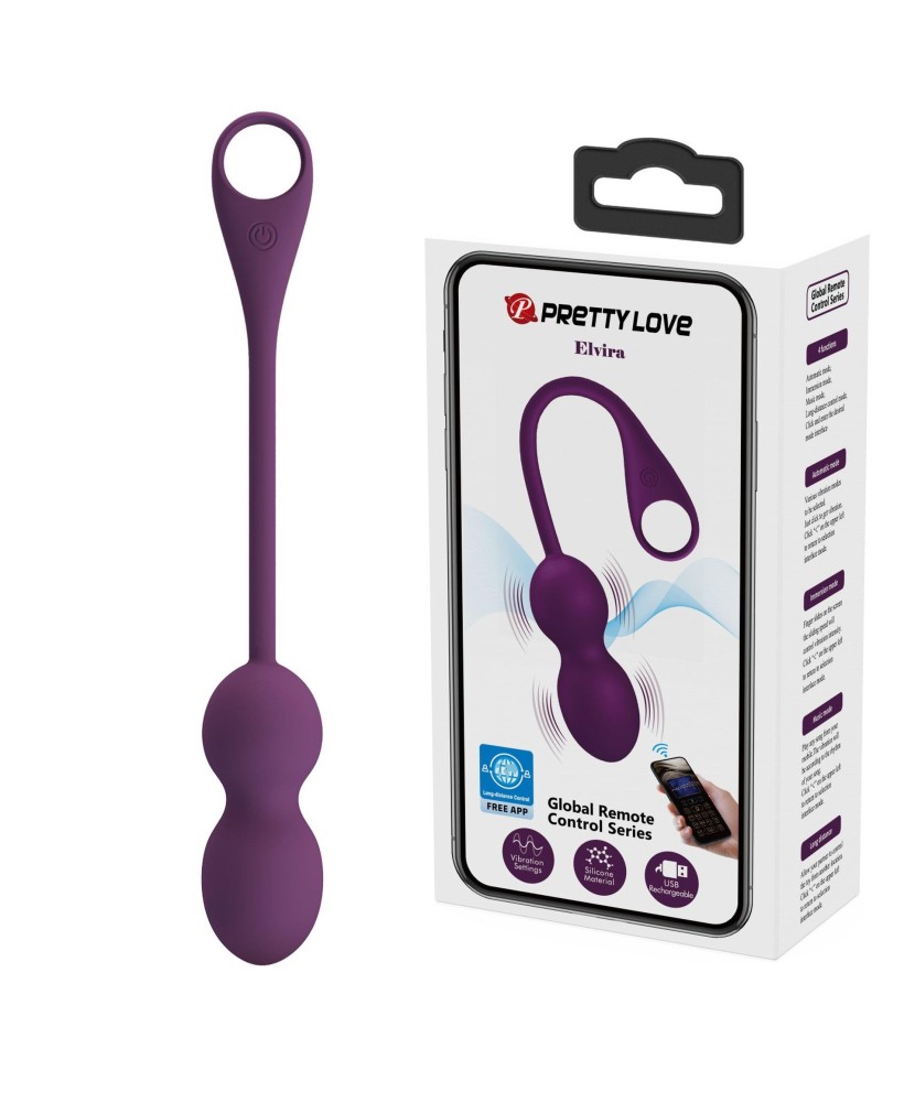 PRETTY LOVE - Elvira dark Purple, 12 vibration functions Mobile APP Long-distance Control
