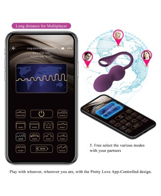 PRETTY LOVE - Elvira dark Purple, 12 vibration functions Mobile APP Long-distance Control
