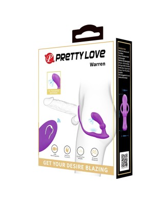 PRETTY LOVE - Warren Purple, Wireless remote control 12 pulse wave settings 12 vibration functions