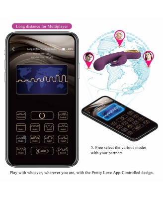 PRETTY LOVE - Liam purple, 12 vibration functions Mobile APP Long-distance Control