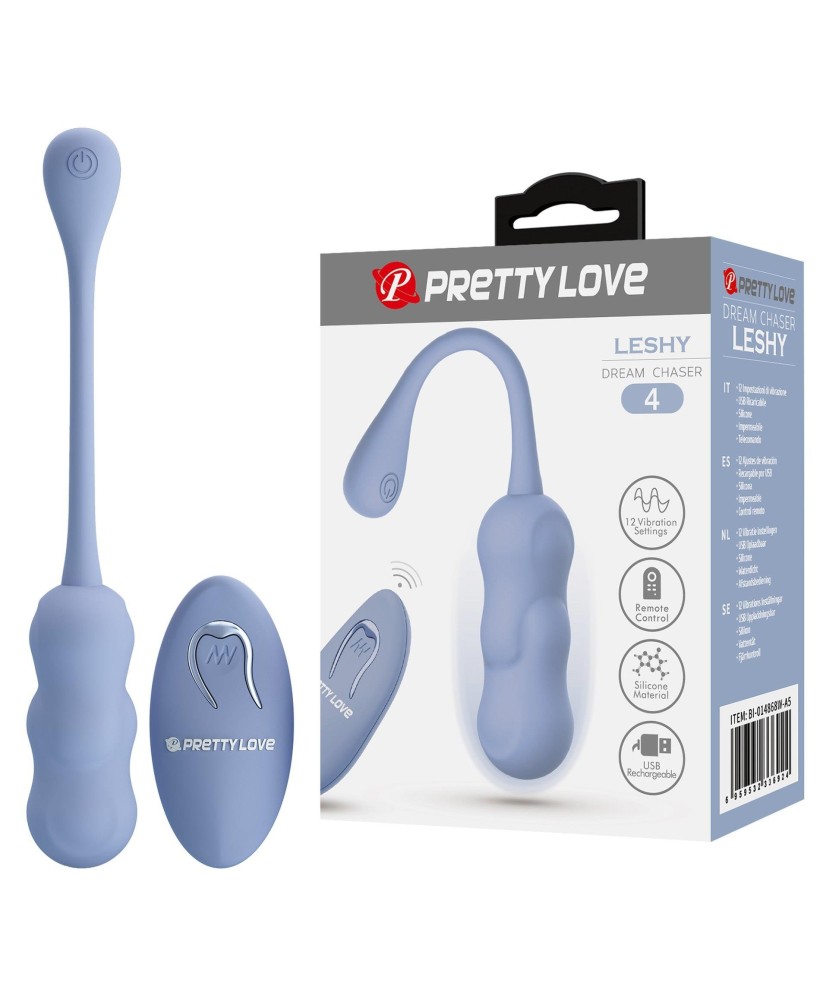 PRETTY LOVE - LESHY Dream Chaser 4, Blue, 12 vibration functions Wireless remote control