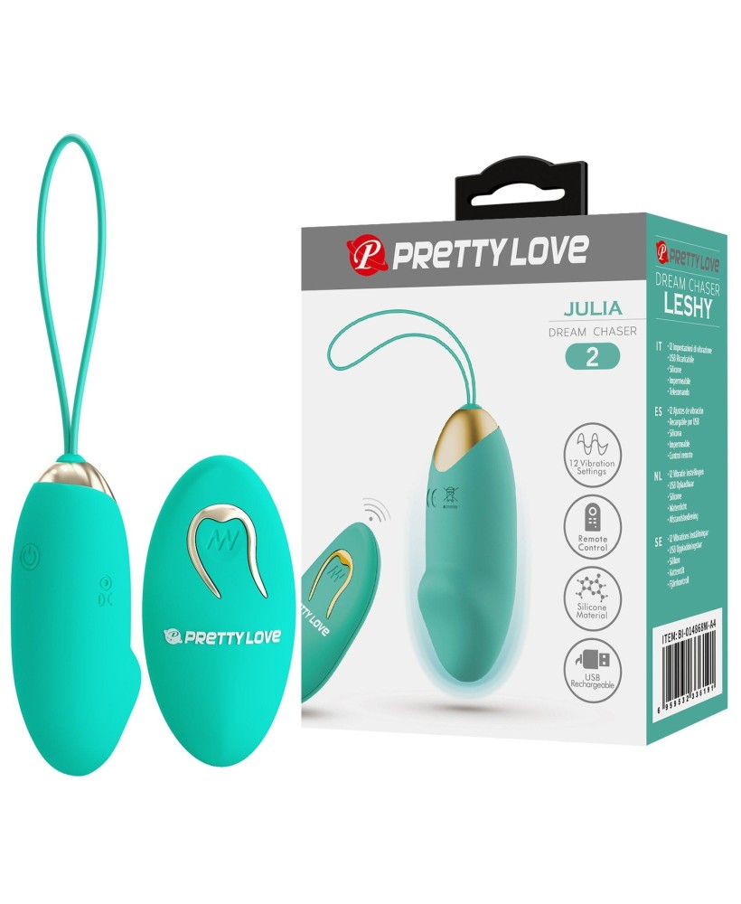 PRETTY LOVE - JULIA Dream chaser 2, Green, Wireless remote control 12 vibration functions