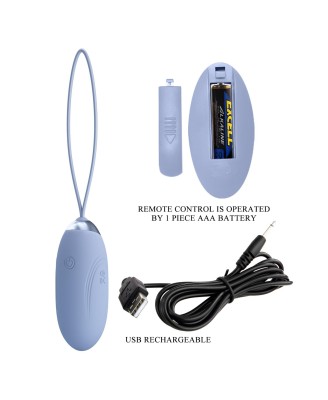 PRETTY LOVE - JENNY Dream chaser 1, Blue, Wireless remote control 12 vibration functions