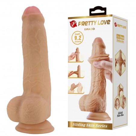 PRETTY LOVE - DRACO 23cm - Realistyczne Dildo - Cieliste
