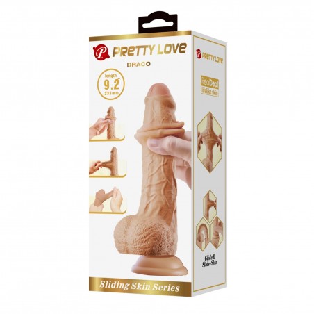 PRETTY LOVE - DRACO 23cm - Realistyczne Dildo - Cieliste