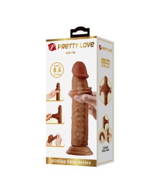 PRETTY LOVE - KEON 21,4cm - Realistyczne Dildo - Ciemno Cieliste