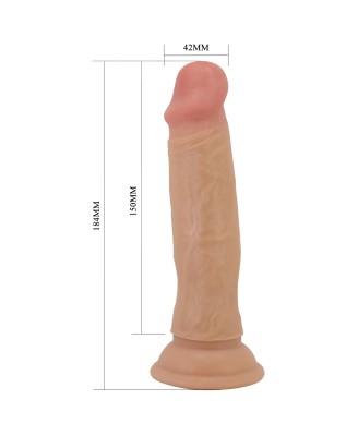 PRETTY LOVE - QUENTIN 7.2"(184mm)  Sliding Skin Series TPR, Suction base Bendable