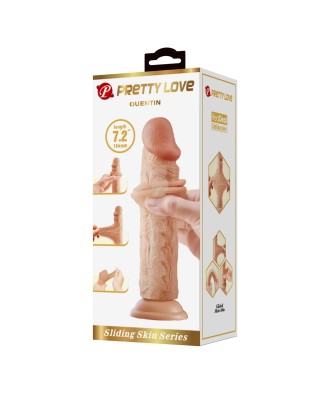 PRETTY LOVE - QUENTIN 7.2"(184mm)  Sliding Skin Series TPR, Suction base Bendable