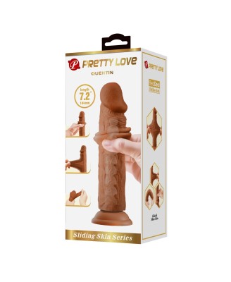 PRETTY LOVE - QUENTIN 7.2"(184mm)  Sliding Skin Series TPR, Suction base Bendable