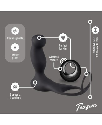 Teazers Cock & Ball Ring Prostate Vibrator with Remote Control