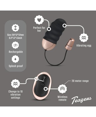 Teazers Ribbed Vibrating Egg With Remote Control