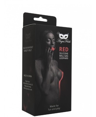 Red Silicone Ball Gag Leopard