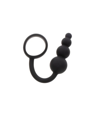 Anal Snake Plug & Penis Ring Black