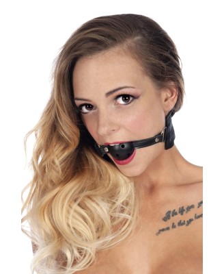 Fetish Tentation - Pas unieruchamiający z Kajdankami i Kneblem Kulka