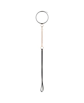 Rosy Gold - Collar with Leash - Black