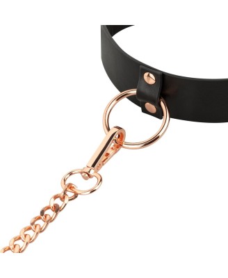 Rosy Gold - Collar with Leash - Black