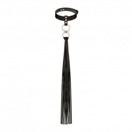 Rosy Gold - Collar with Flogger - Black
