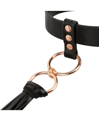 Rosy Gold - Collar with Flogger - Black