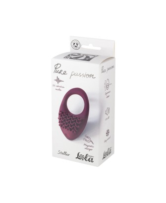 Rechargeable Vibro cockring Pure Passion Stellar Wine Red