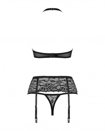 Obsessive - 838-SEG-1 komplet 3-częściowy czarny  S/M