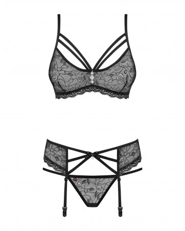 Obsessive - 818-SEG-1 komplet 3-częściowy Czarny L/XL