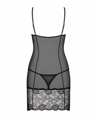 Obsessive - Alluria koszulka i stringi - Czarna - L/XL