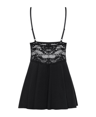Obsessive - 810-BAB-1 babydoll i stringi czarna L/XL