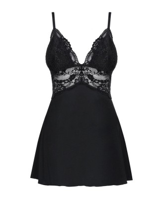 Obsessive - 810-BAB-1 babydoll i stringi czarna L/XL