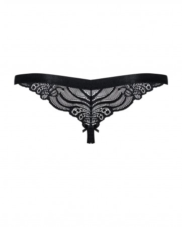 828-THC-1 stringi otwarte S/M - Czarne - Obsessive