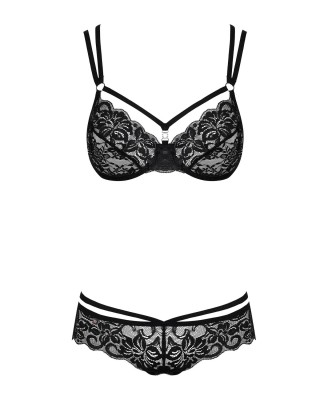 Obsessive - 860-SET-1 komplet 2-częściowy czarny  S/M