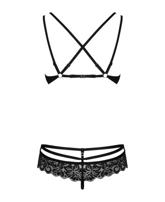 Obsessive - 860-SET-1 komplet 2-częściowy czarny  S/M