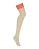 838-STO-3 pończochy Beż/Czerwony L/XL - Obsessive