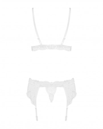 Obsessive - 810-SEG-2 komplet 3-częściowy biały  S/M